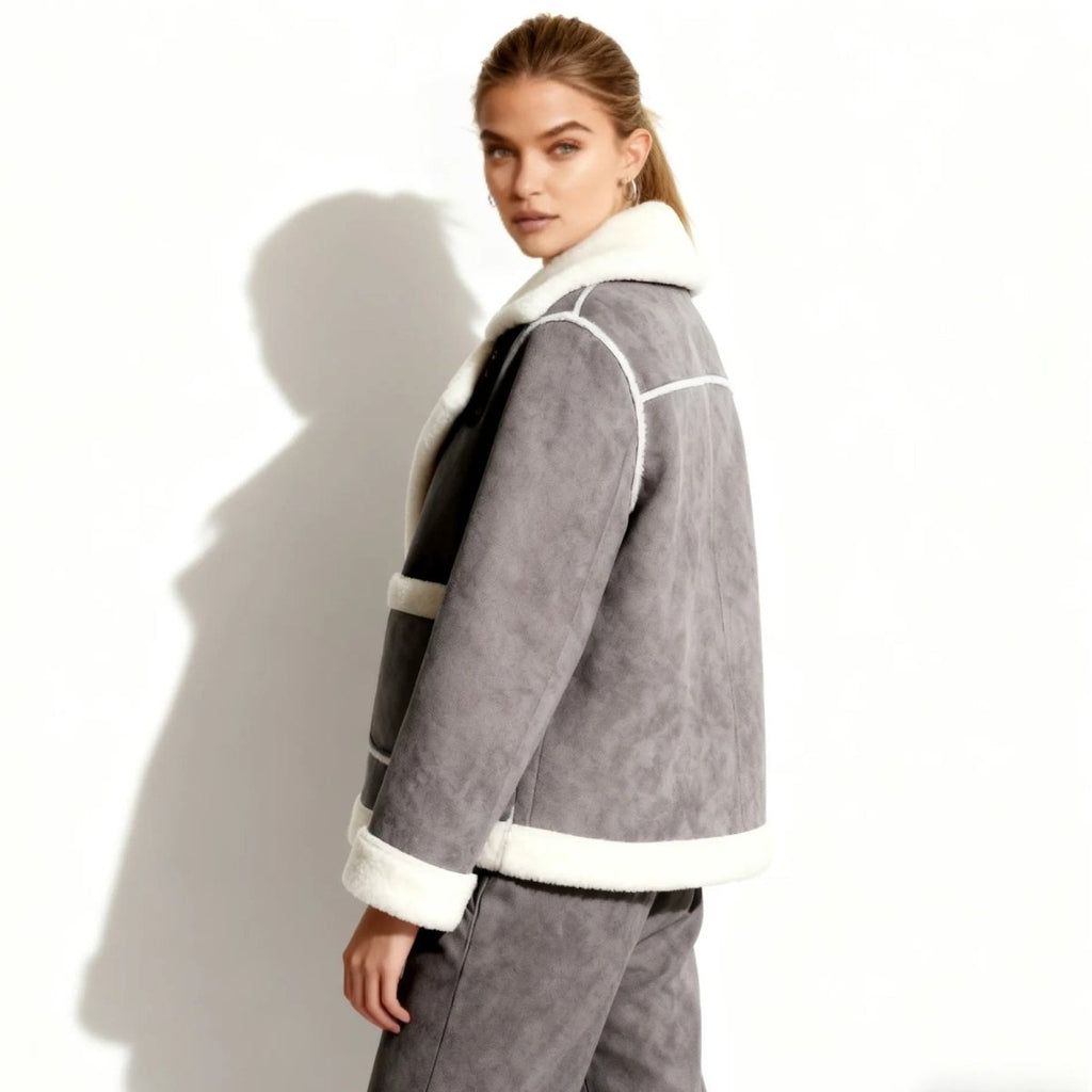 Elodie™ | Warme teddy damesjas met elegante revers