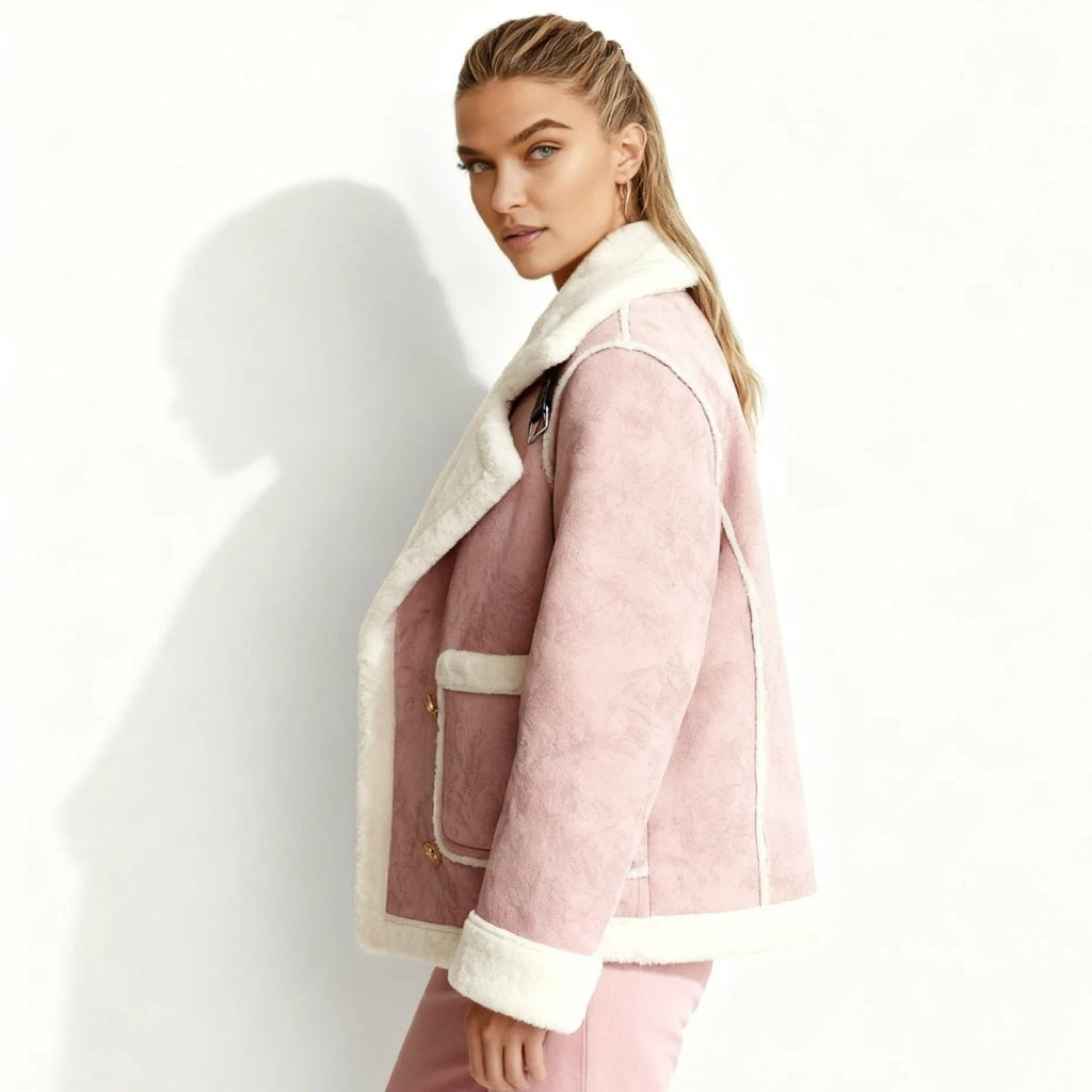 Elodie™ | Warme teddy damesjas met elegante revers