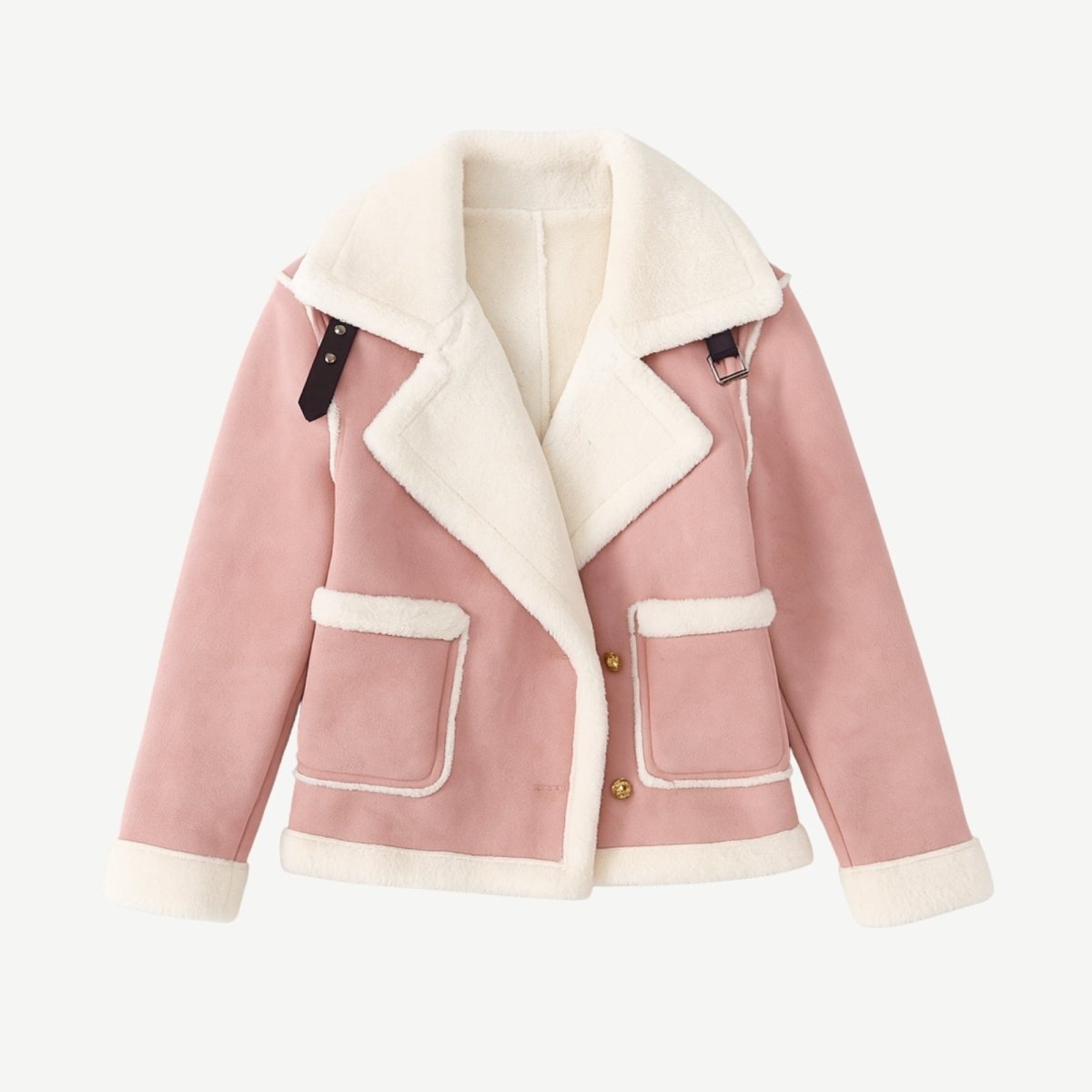 Elodie™ | Warme teddy damesjas met elegante revers