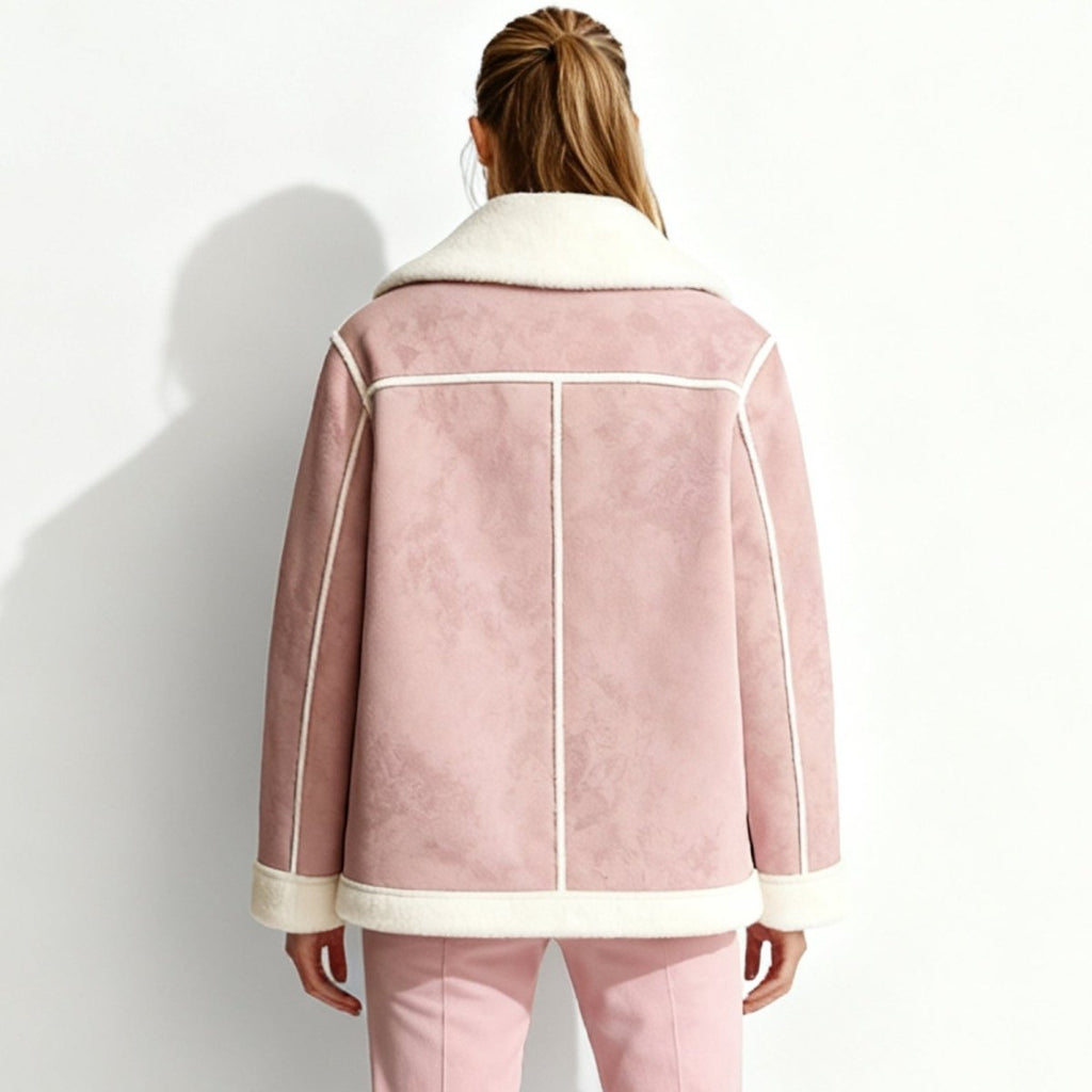 Elodie™ | Warme teddy damesjas met elegante revers