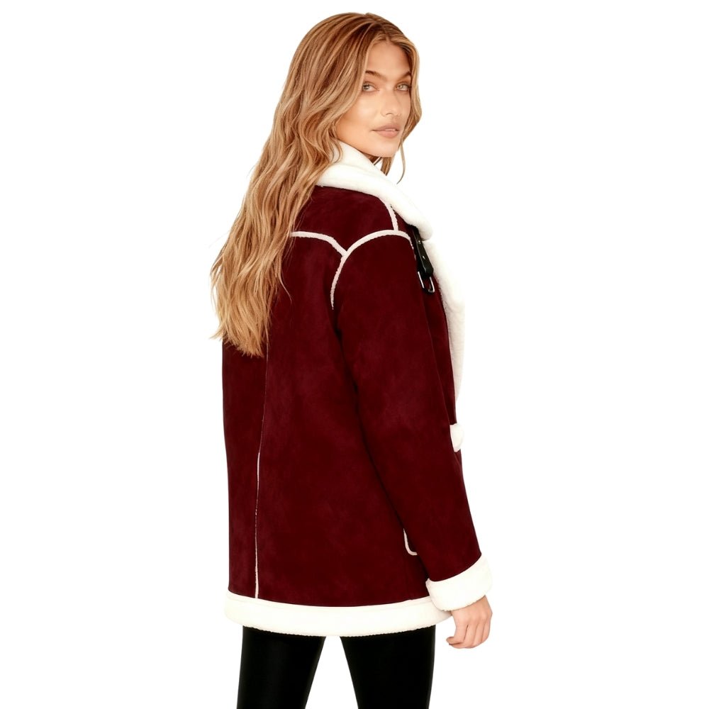 Elodie™ | Warme teddy damesjas met elegante revers