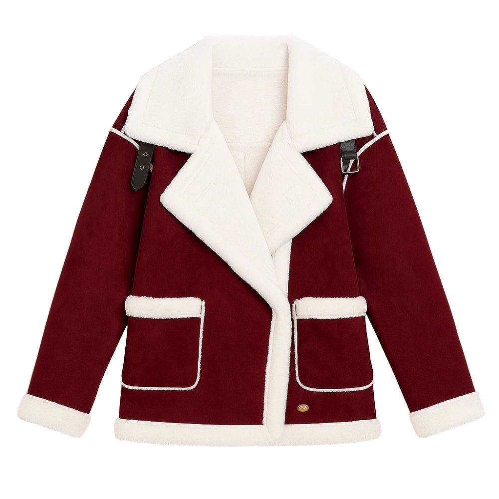 Elodie™ | Warme teddy damesjas met elegante revers