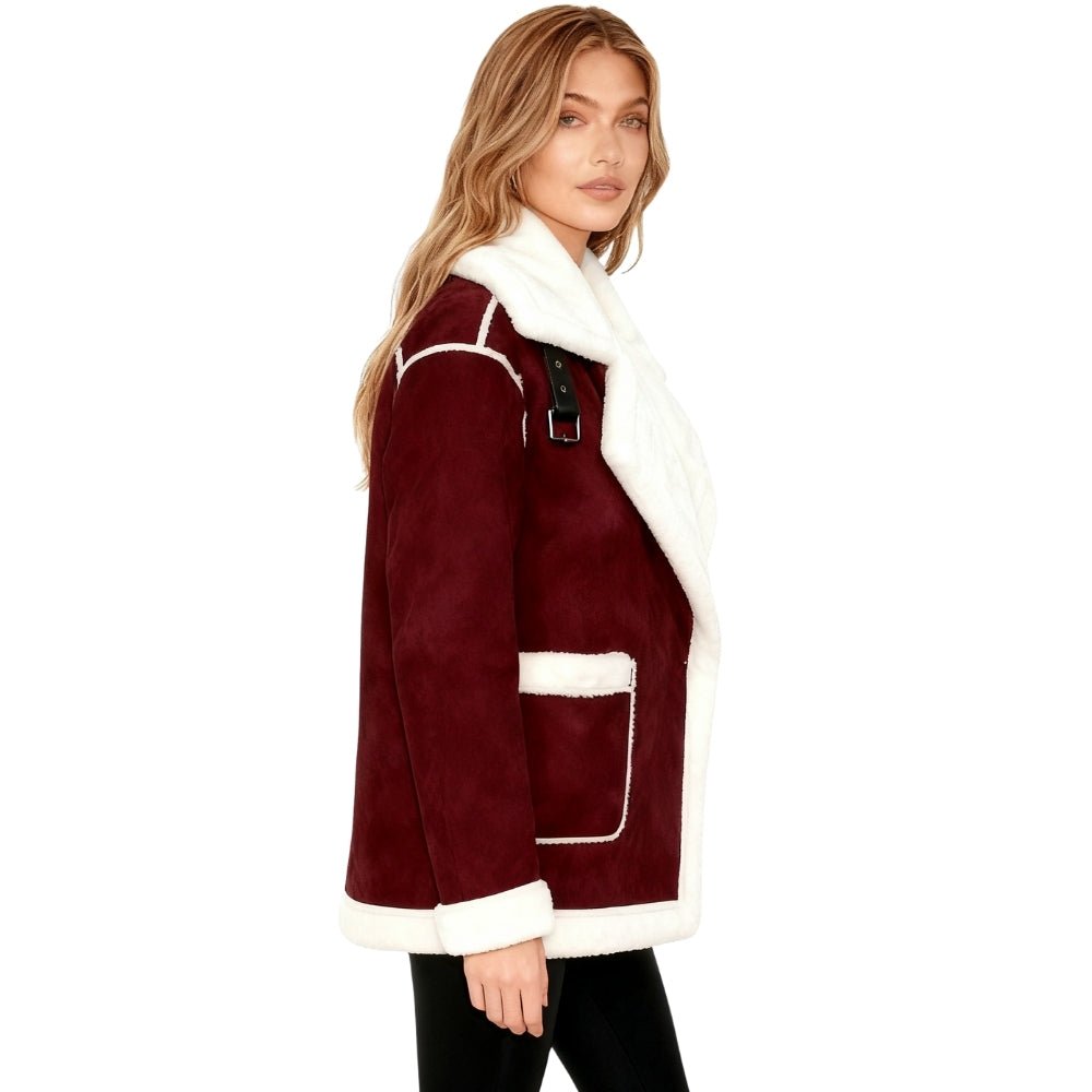 Elodie™ | Warme teddy damesjas met elegante revers